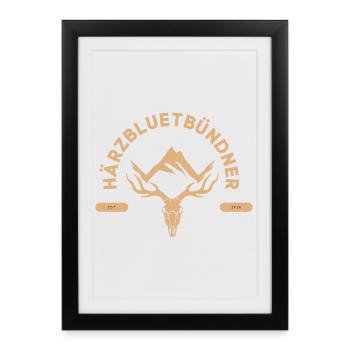 Härzbluetbündner - Framed poster (27 × 37 cm) - black - Front
