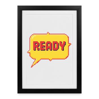 Ready Pixel Burst - Framed poster (27 × 37 cm) - black - Front