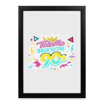 Back to the 90s retro 90s outfit 90s - Framed poster (27 × 37 cm) - black - Front