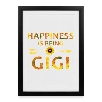 Happiness Is Being a Gigi Sunflower - Framed poster (27 × 37 cm) - black - Front