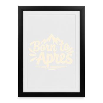 Né de la fête des sports d’hiver Après Ski Mountains - Affiche encadrée (27 × 37 cm) - noir - Devant