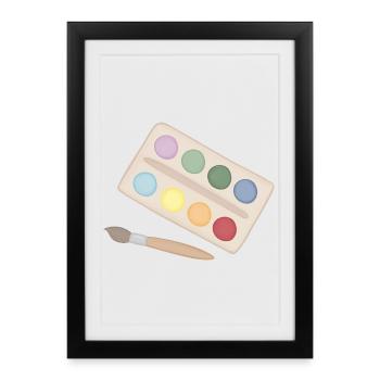 Magie de la palette aquarelle - Affiche encadrée (27 × 37 cm) - noir - Devant
