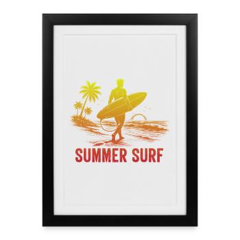 Profitez des vagues d’été dans Blue Paradise - Affiche encadrée (27 × 37 cm) - noir - Devant