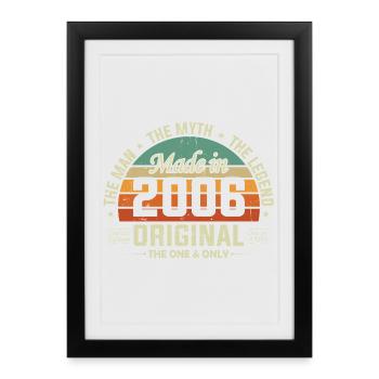 Original 2006 Vintage Born Retro Birthday - Framed poster (27 × 37 cm) - black - Front