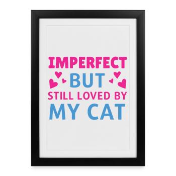 Imparfait aimé par le chat - Affiche encadrée (27 × 37 cm) - noir - Devant