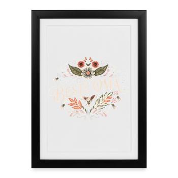 Meilleure idée de cadeau pour grand-mère pour un oreiller d’anniversaire de grand-mère - Affiche encadrée (27 × 37 cm) - noir - Devant