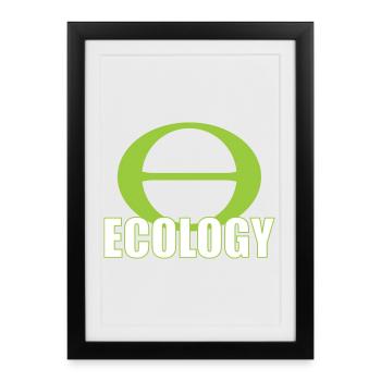 Green Minimalist Ecology Logo - Framed poster (27 × 37 cm) - black - Front
