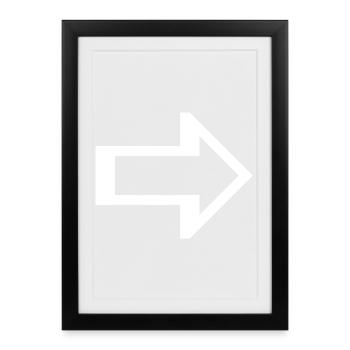 Flèche droite gauche Icône - Affiche encadrée (27 × 37 cm) - noir - Devant