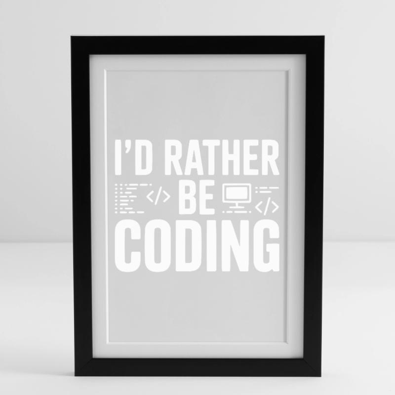 Je préfère coder Affiche encadrée (27 × 37 cm)