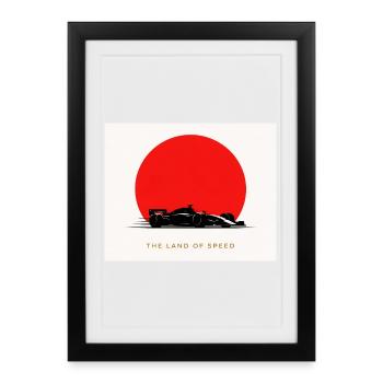 Red Sun Racecar: Land of Speed - Framed poster (27 × 37 cm) - black - Front