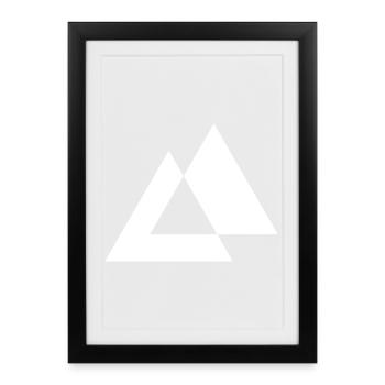 Geometric Triangles design - Framed poster (27 × 37 cm) - black - Front