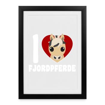 J’adore les chevaux de fjord - Affiche encadrée (27 × 37 cm) - noir - Devant