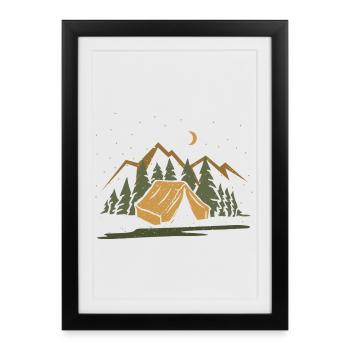Moonlit Forest Tent - Framed poster (27 × 37 cm) - black - Front