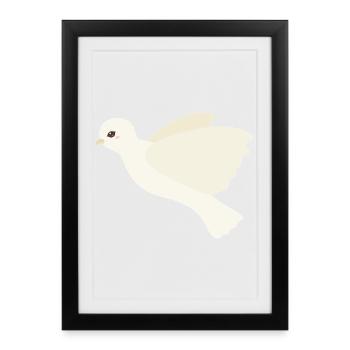 Ivory Dove in Flight - Framed poster (27 × 37 cm) - black - Front