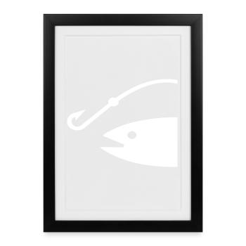 Angling - Framed poster (27 × 37 cm) - black - Front