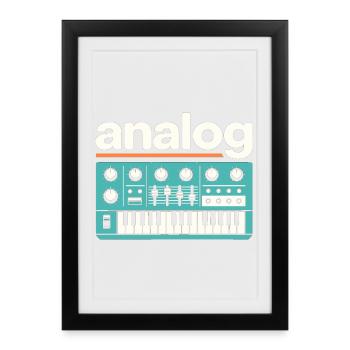 Analog Synthesizer Retro Music  - Framed poster (27 × 37 cm) - black - Front