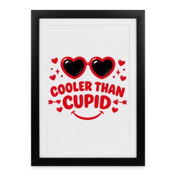 Plus Cool que Cupidon Cœurs Rétro - Affiche encadrée (27 × 37 cm) - noir - Devant