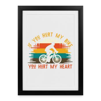Si tu as blessé mon vélo – Radliebe Retro - Affiche encadrée (27 × 37 cm) - noir - Devant
