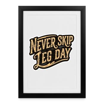 Gym Insider Gym Bodybuilding Journée de blague Leg Fitness - Affiche encadrée (27 × 37 cm) - noir - Devant