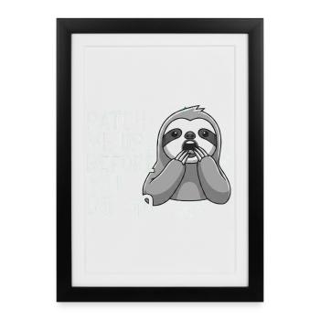 Patch Me Up Cyber Security Sloth - Framed poster (27 × 37 cm) - black - Front