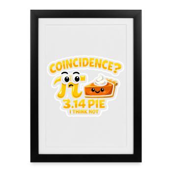 Coïncidence du Jour Pi 3.14 Conception de Gâteau Mathématique - Affiche encadrée (27 × 37 cm) - noir - Devant