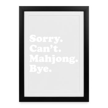 Pas de Mahjong Au revoir - Affiche encadrée (27 × 37 cm) - noir - Devant