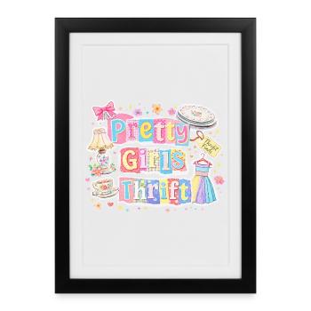 Pretty Girls Thrift Thrift Store Vintage Fashion - Framed poster (27 × 37 cm) - black - Front