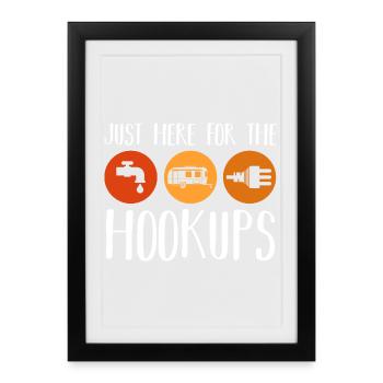 Camping Bonfire Camp Life Forest Camper - Gerahmtes Poster (27 × 37 cm) - Schwarz - Vorne