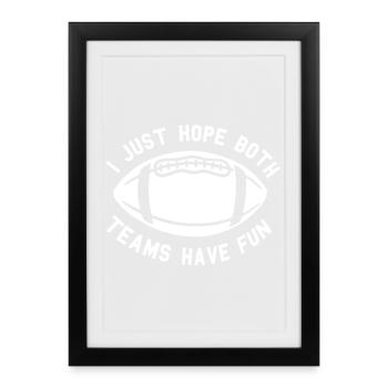 Rugby humor: Both teams have fun - Framed poster (27 × 37 cm) - black - Front