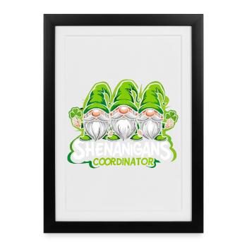Shenanigans Coordinator Garden Gnome - Framed poster (27 × 37 cm) - black - Front