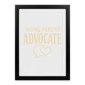Prendre soin des personnes âgées, des parents, des aidants familiaux, - Affiche encadrée (27 × 37 cm) - noir - Devant