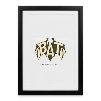 BAT – Hanging Bat and Word Game - Framed poster (27 × 37 cm) - black - Front