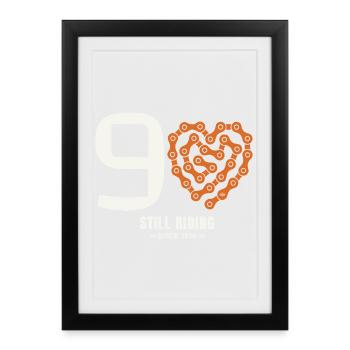 90 Ans Vélo Still Riding Cadeau Anniversaire - Affiche encadrée (27 × 37 cm) - noir - Devant