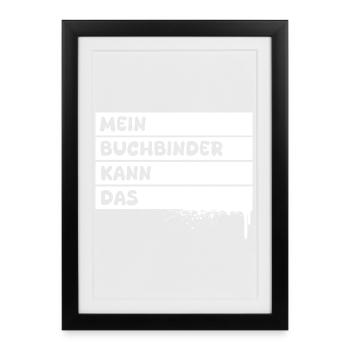 Geschenk für Buchbinder - Gerahmtes Poster (27 × 37 cm) - Schwarz - Vorne