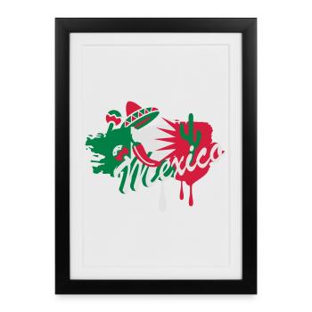 Un graffiti mexicain - Affiche encadrée (27 × 37 cm) - noir - Devant