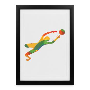 Colourful goalkeeper T-Shirts - Framed poster (27 × 37 cm) - black - Front