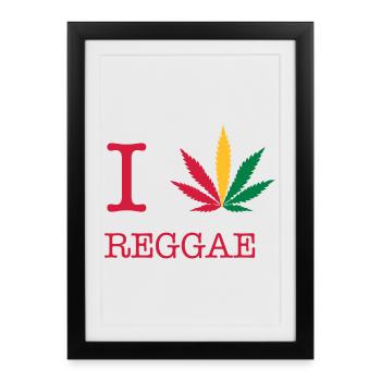 reggae - Affiche encadrée (27 × 37 cm) - noir - Devant