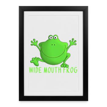Grenouille qui rit - Affiche encadrée (27 × 37 cm) - noir - Devant