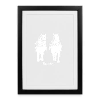 kaltblutduo_weiss - Gerahmtes Poster (27 × 37 cm) - Schwarz - Vorne