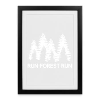 Run Forest Run - Affiche encadrée (27 × 37 cm) - noir - Devant
