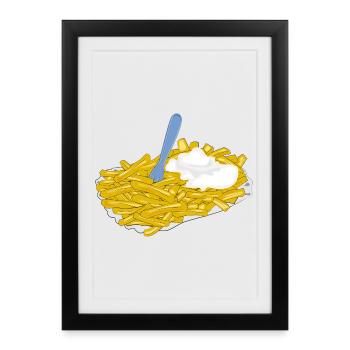 pommes frites - Affiche encadrée (27 × 37 cm) - noir - Devant