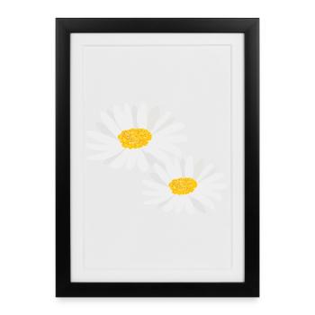 Flower Daisies - Framed poster (27 × 37 cm) - black - Front
