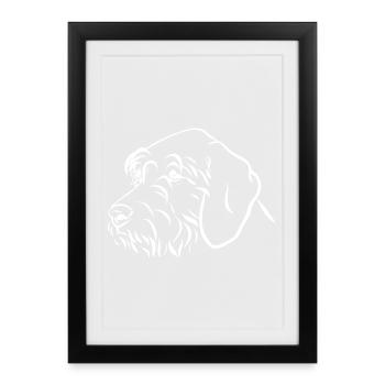 Portrait de chiens de chasse - Affiche encadrée (27 × 37 cm) - noir - Devant