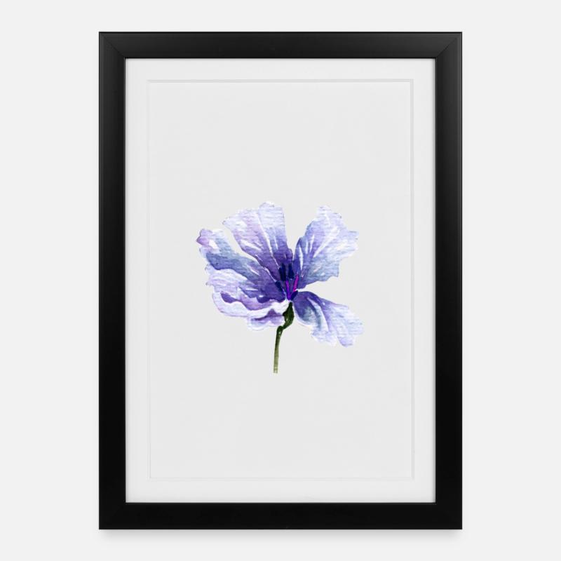 Blume - Gerahmtes Poster (27 × 37 cm) - Schwarz