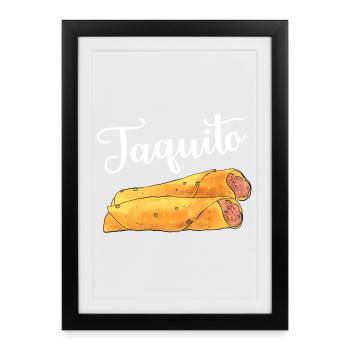 Taco Taquito Match - Affiche encadrée (27 × 37 cm) - noir - Devant