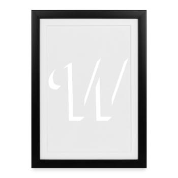 Lettre W, nom, la lettre W - Affiche encadrée (27 × 37 cm) - noir - Devant