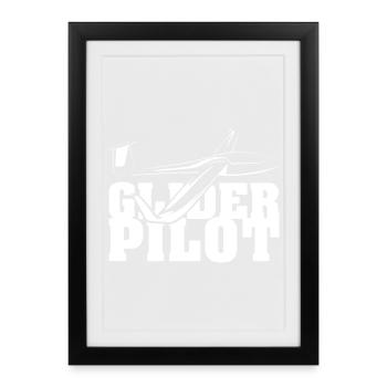 glider pilot symbol friends team glider flying - Framed poster (27 × 37 cm) - black - Front