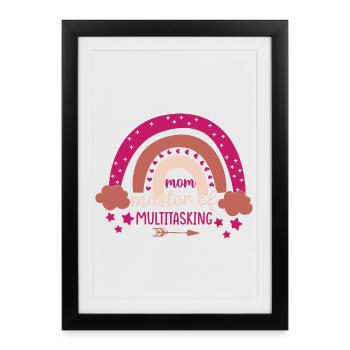 Mom Queen of Rainbow Multitasking - Framed poster (27 × 37 cm) - black - Front