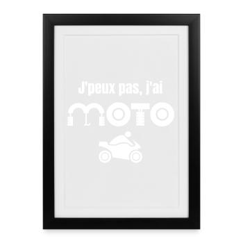 Moto, moto sport, moto humour - Affiche encadrée (27 × 37 cm) - noir - Devant