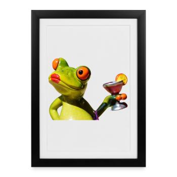 Lime Frog Martini Night - Framed poster (27 × 37 cm) - black - Front